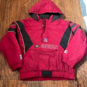San Francisco 49ers Starter Pullover Hooded Puffer Jacket